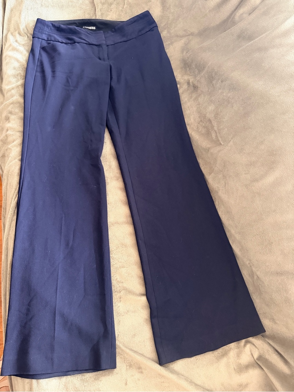 Express Editor Navy Flare Pants - Dark Blue Bootcut